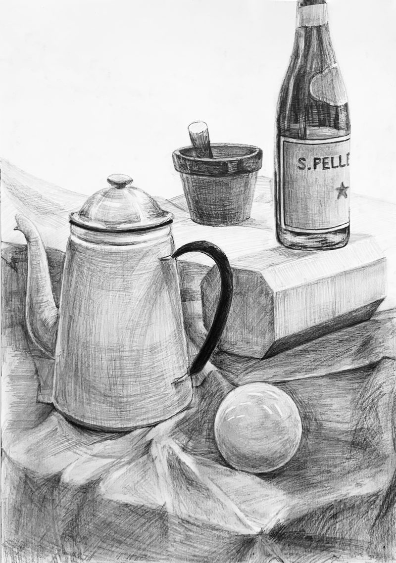 静物デッサン - 鉛筆画作品